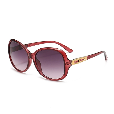 Lunettes De Soleil Surdimensionnées Femmes Mode Monture PC Verres Dégradés AC Branches Métalliques Ajourées Rétro