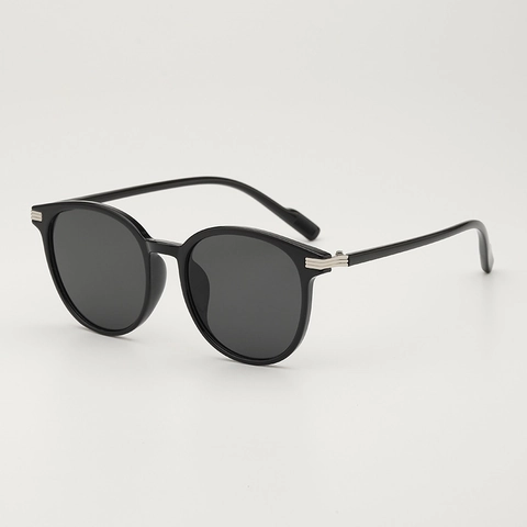 Gafas De Sol Redondas Retro Protección UV400 Montura PC Lentes Degradadas AC Decoración Metálica Vintage Unisex Estilo Ins
