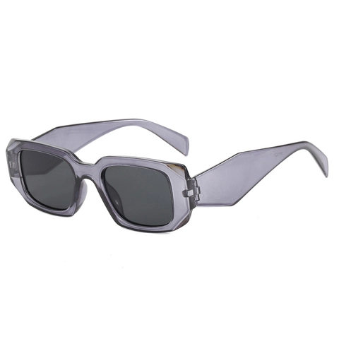 Lunettes De Soleil Rectangulaires Carrées Monture PC Verres AC Protection UV400 Y2K Rétro Hip-Hop Streetwear Unisexe
