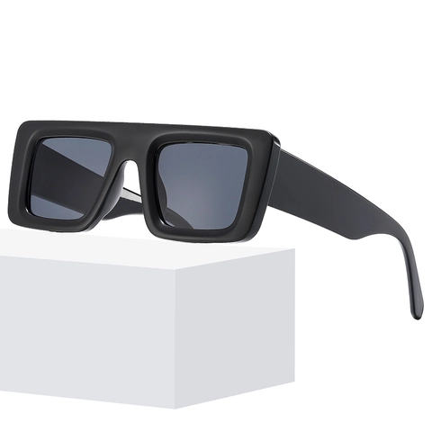Retro Y2K Rechteckige Sonnenbrille Dicker Rahmen UV400 Schutz Trendige Punk Kunststoff Brille Für Outdoor Mode Damen Herren