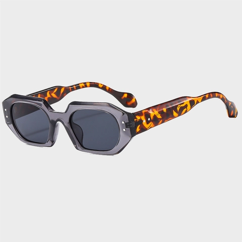 Retro Irregular Hexagonal Sunglasses UV Protection Anti Blue Light Geometric PC Thick Frame Rivet Eyewear Men Women