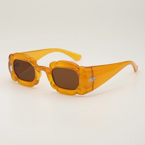 Lunettes De Soleil À Bords Ondulés PC Monture Épaisse Protection UV400 Pour Femmes Hommes Rétro Y2K Style De Rue Mode