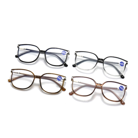 Occhiali Da Lettura A Montatura Grande Moda Anti Luce Blu Montatura In Plastica Metallo Elegante Per Uomo E Donna