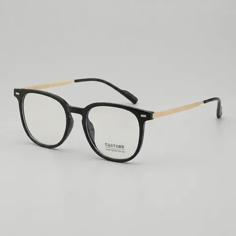 Monture De Lunettes Carrée Rétro Anti Lumière Bleue PC Métal Protection UV400 Pour Hommes Et Femmes