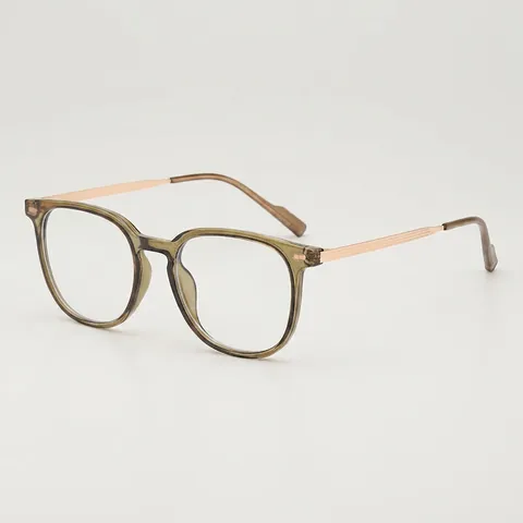 Monture De Lunettes Carrée Rétro Anti Lumière Bleue PC Métal Protection UV400 Pour Hommes Et Femmes
