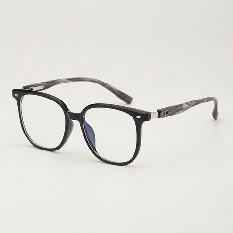Montatura Per Occhiali Retro TR90 Grandi Occhiali Quadrati Con Asta In Venatura Del Legno Anti Luce Blu Unisex