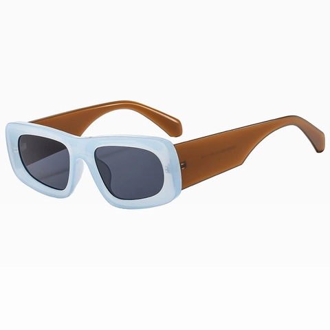 Rectangular Sunglasses Retro Y2K Vintage Wide Frame PC AC UV400 Protection Lightweight Unisex For Travel Party