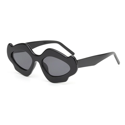 Occhiali Da Sole A Onda Irregolari Trendy Divertenti Nicchia Protezione UV400 Montatura PC Lente PC Retro Punk Per Uomo Donna