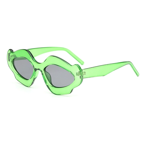 Occhiali Da Sole A Onda Irregolari Trendy Divertenti Nicchia Protezione UV400 Montatura PC Lente PC Retro Punk Per Uomo Donna