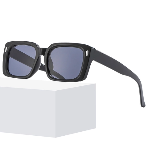 Gafas de Sol Cuadradas UV400 Con Pernos de Metal Montura PC Lente AC Unisex Retro Individual Moda para Exteriores