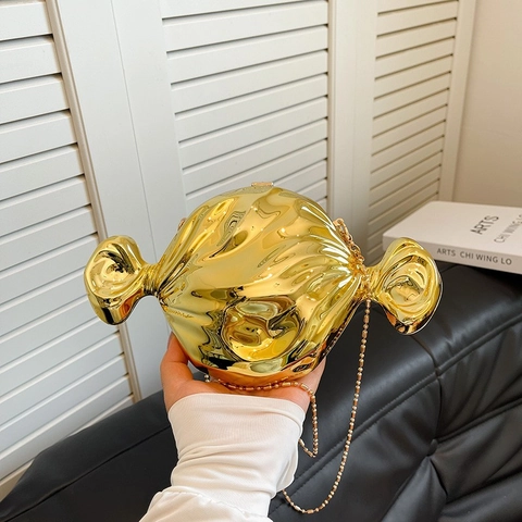 Mini Handtasche In Süßigkeitenform Abendtasche Mit Kette Acryl Spiegelglanz Clutch Für Damen Party Umhängetasche