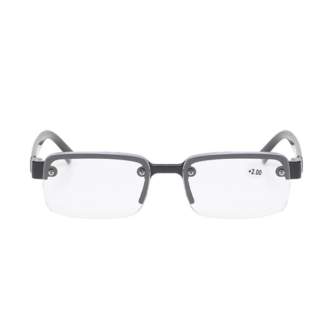 Lunettes De Lecture Demi-cerclées Monture Carrée PC Verre AC Business Mode Style Sourcils Pour Personnes Âgées