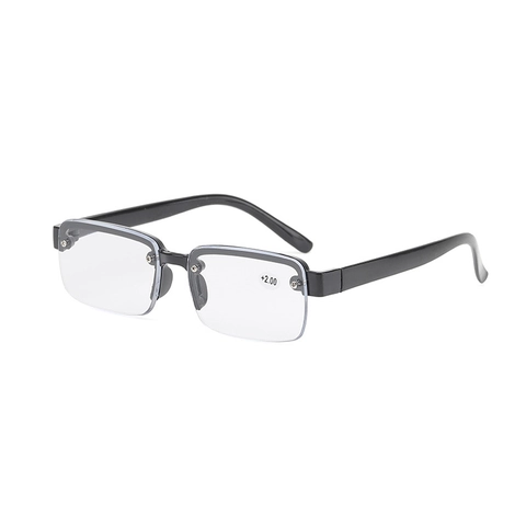 Lunettes De Lecture Demi-cerclées Monture Carrée PC Verre AC Business Mode Style Sourcils Pour Personnes Âgées