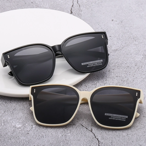 Polarized Sunglasses Square Large Frame UV400 TAC Lens PC Frame Double Rivets Fashion Unisex Sun Eyewear