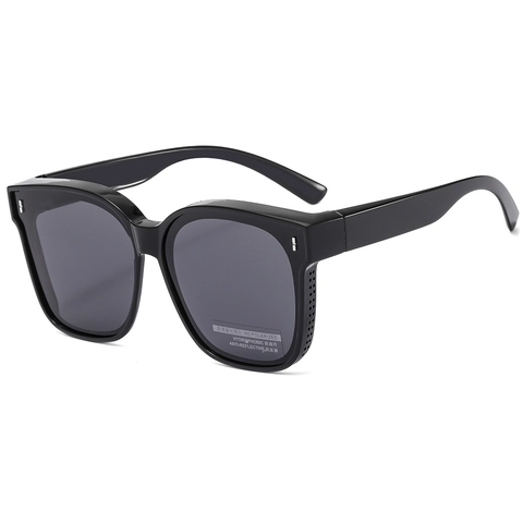Polarized Sunglasses Square Large Frame UV400 TAC Lens PC Frame Double Rivets Fashion Unisex Sun Eyewear