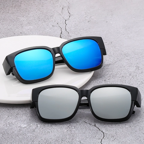 Quadratische Oversize Sonnenbrille UV400 Polarisiert PC Rahmen TAC Gläser Retro Trendy Punk Hip Hop Für Herren Damen