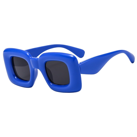 Chunky Square Sunglasses Funny Inflated Thick Frame UV400 Protection PC Plastic Party Photo Props Retro Y2K Style