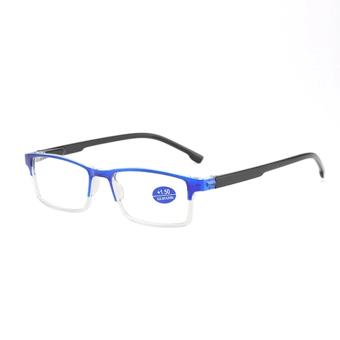 Occhiali Da Lettura Anti Luce Blu Uomo Business Moda Mezza Montatura Quadrata PC TR Per Anziani Professionale