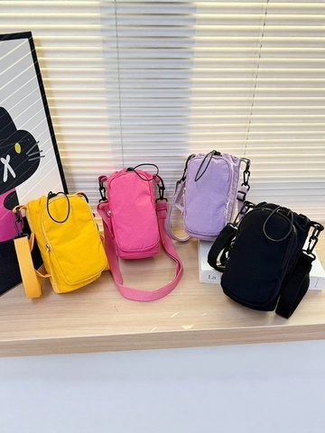 Mini Crossbody Bag For Women Washed Nylon Fabric Phone Pouch Multi Function Drawstring Closure Casual Sports Travel