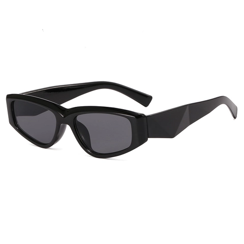Katzenaugen Sonnenbrille PC Rahmen AC Gläser UV400 Schutz Geometrische Breite Bügel Retro Mode Damen