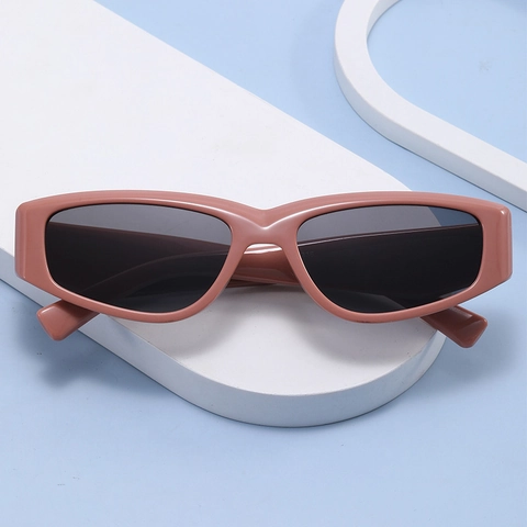 Katzenaugen Sonnenbrille PC Rahmen AC Gläser UV400 Schutz Geometrische Breite Bügel Retro Mode Damen