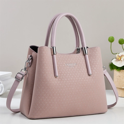 Modische Damen Handtasche PU Leder Webmuster Schultertasche Tragegriff Pendeln Elegant Crossbody Stilvolle Tasche