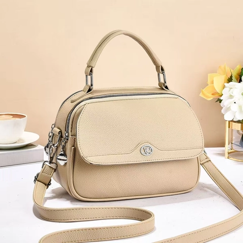 Borsa A Mano Da Donna In Pelle PU Grana Litchi Elegante Borsa A Tracolla Stile Coreano Con Ciondolo A Quadrifoglio