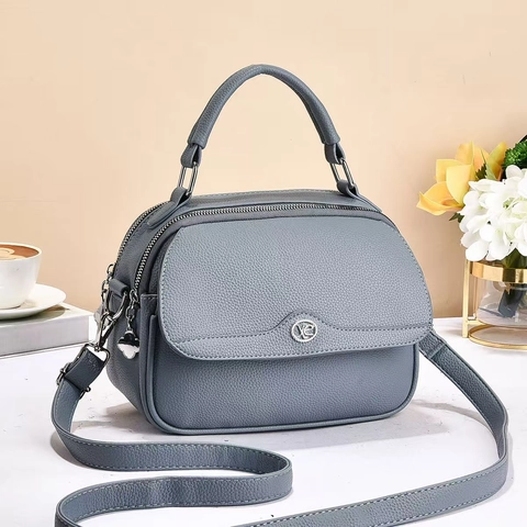Borsa A Mano Da Donna In Pelle PU Grana Litchi Elegante Borsa A Tracolla Stile Coreano Con Ciondolo A Quadrifoglio