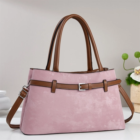 Women's Tote Bag Vintage Sanded PU Leather Top Handle Shoulder Crossbody Handbag With Adjustable Strap For Daily Use