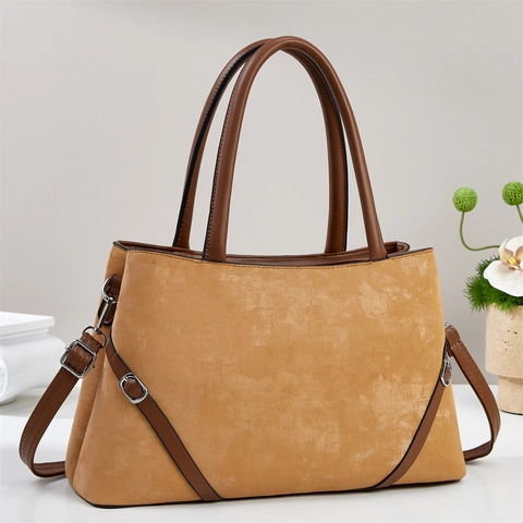 Women Tote Bag Matte PU Leather Large Capacity Retro Vintage Shoulder Crossbody Handbag For Daily Use Shopping