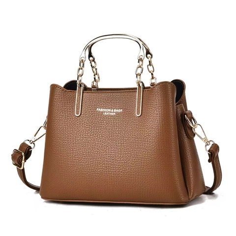 Bolso De Mano Mujer Cuero PU Patrón Lichi Asa Metal Dorado Correa Hombro Desmontable Bolso Bandolera Moda