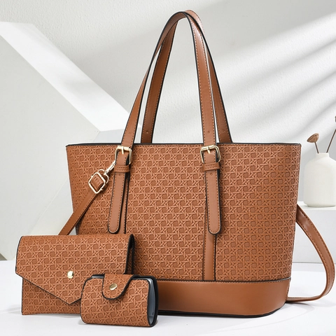 Gewebte PU Leder Einkaufstasche Und Umschlag Clutch Und Kartenhalter Minimalistische Business Pendler Tasche Für Damen
