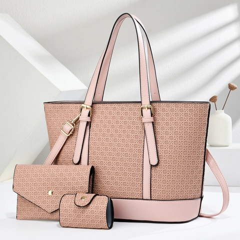 Gewebte PU Leder Einkaufstasche Und Umschlag Clutch Und Kartenhalter Minimalistische Business Pendler Tasche Für Damen