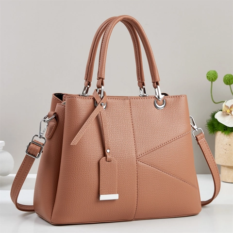 Sac À Main Femme Élégant Motif Lychee Cuir PU Grande Capacité Sac À Bandoulière Avec Poignée Pour Bureau Quotidien