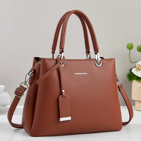 Women Handbag PU Leather Litchi Pattern Crossbody Shoulder Bag Large Capacity Commuter Office Lady Fashion