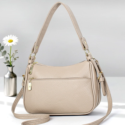 Sac À Bandoulière Pour Femmes En Cuir PU Avec Texture Litchi Grande Capacité Sac À Main Décontracté Pour Les Trajets Quotidiens Sacoche
