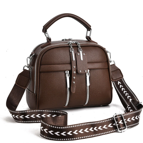 Women Shoulder Bag Lychee Pattern PU Leather Handbag With Wide Woven Strap Solid Color Fashion Crossbody For Daily Travel