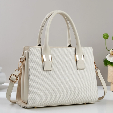 Sac À Épaule Femme Cuir PU Texture Tissée Grande Capacité Sac À Main Bandoulière Pour Le Travail Style Rétro Minimaliste