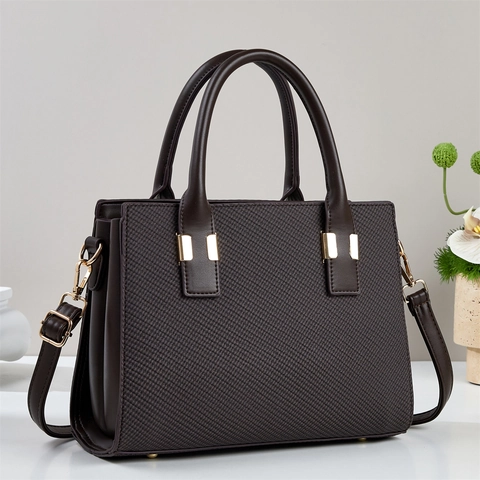 Sac À Épaule Femme Cuir PU Texture Tissée Grande Capacité Sac À Main Bandoulière Pour Le Travail Style Rétro Minimaliste