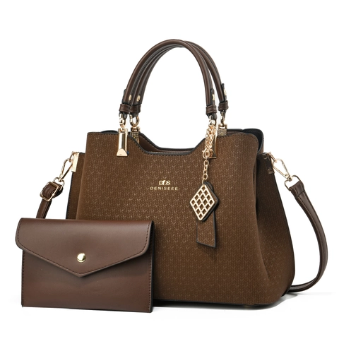 Borsa A Mano E Portafoglio Donna In Pelle PU Trama Intrecciata Grande Capacità Borsa A Tracolla Elegante Ufficio
