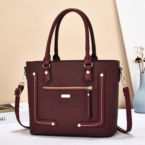 Retro Tote Tasche Große Kapazität PU Leder Gewebte Textur Nieten Dekor Damen Pendler Lässige Handtasche Mit Schultergurt