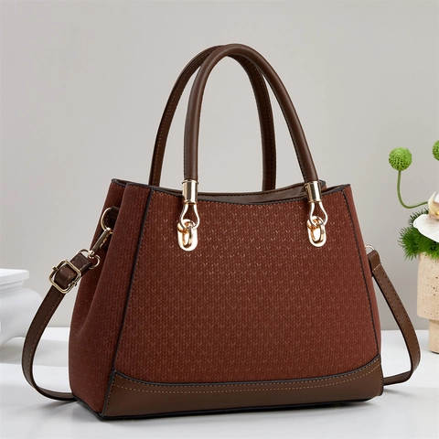 Borsa A Mano Da Donna Texture Intrecciata Pelle PU Tote Borsa A Tracolla Strati Multipli Cerniera Moda Versatile Semplice Elegante