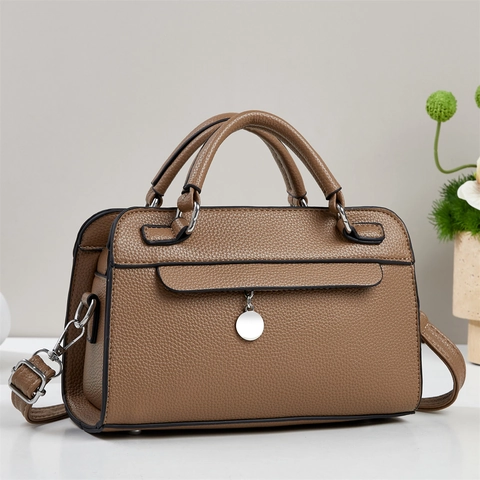 Bolso De Mano Para Mujer Cuir PU Patrón Lichi Cuadrado Bolso De Hombro Cruzado Simple Elegante Diario Moda