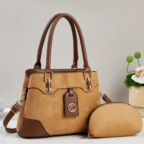 Damen Handtasche Und Tasche Große Kapazität Mattes PU Leder Umhängetasche Elegant Goldene Hardware Dekor