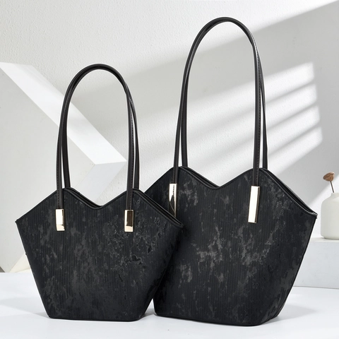 Bolso Tote De Cuero PU Vintage Mujer Gran Capacidad Bolso De Hombro Commuter Con Abertura En V Minimalista Color Sólido