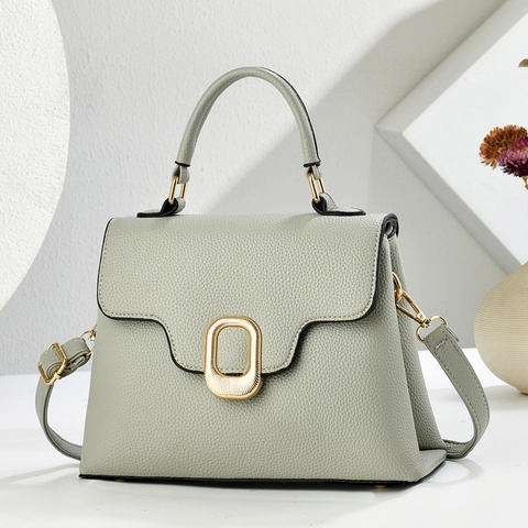 Sacs À Main Femmes Simili Cuir Motif Litchi Sac À Bandoulière Poignée Supérieure Boucle Dorée Rabat Chic