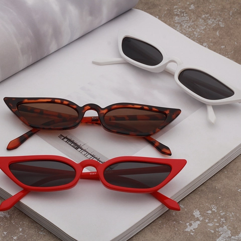 Gafas De Sol Ojo De Gato Vintage Marco Pequeño Retro Protección UV400 Montura PC Lente AC Moda