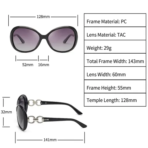 Gafas De Sol Polarizadas Para Mujer Protección UV400 Montura Grande Mariposa Elegante PC Metal Lentes Degradadas Moda