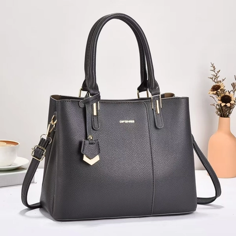 Borsa Da Donna Elegante In Pelle PU Grana Litchi Grande Capacità Con Manico Superiore E Tracolla Regolabile Professionale