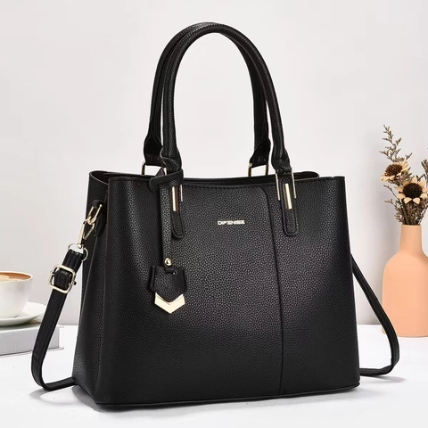 Borsa Da Donna Elegante In Pelle PU Grana Litchi Grande Capacità Con Manico Superiore E Tracolla Regolabile Professionale